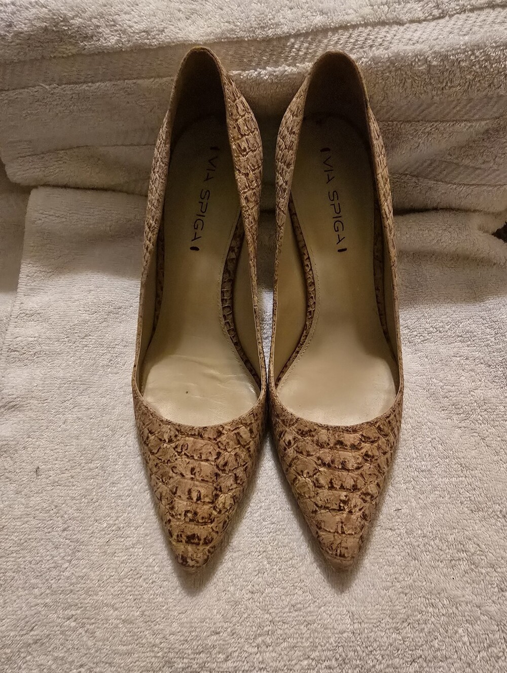 Via Spiga Carola Natural Cork Pointed Toe Stiletto Pumps - Women's -size 9